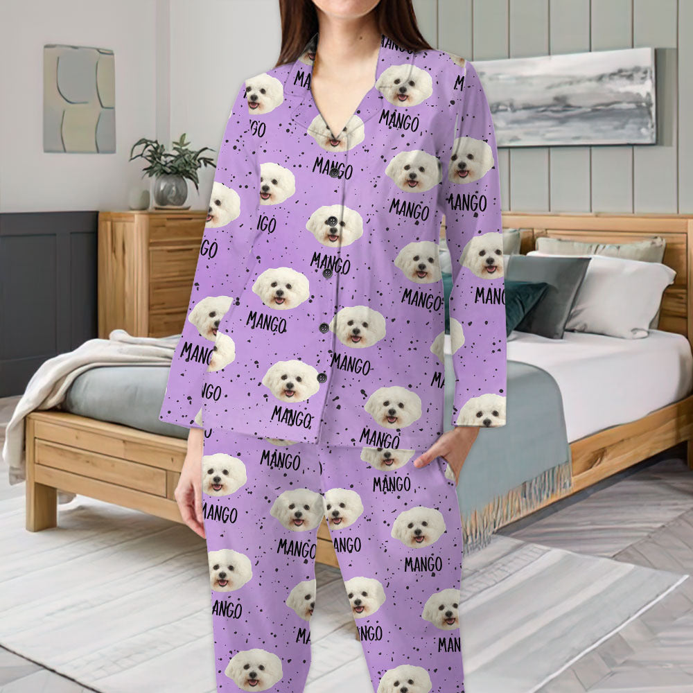 Custom Cookie Photo & Name Pajamas Set, Pet Lover Gift, Couple Gift AB