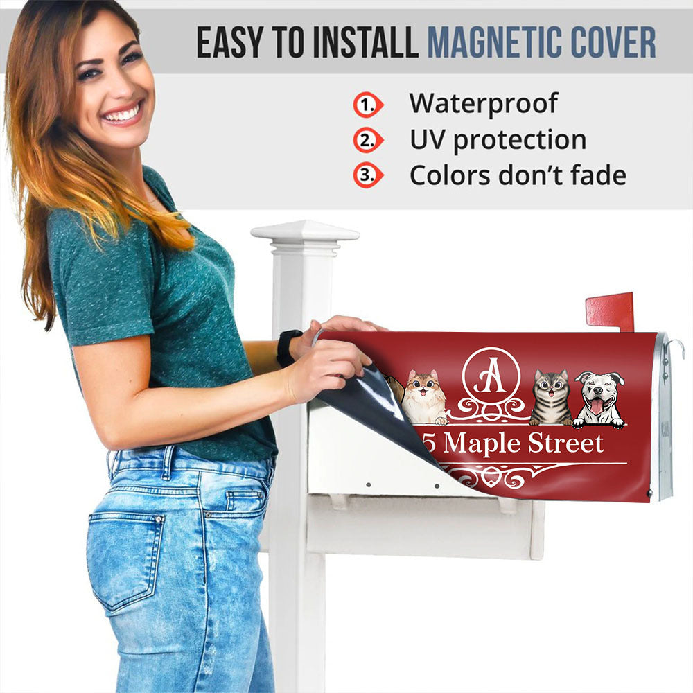 Custom Classic Vintage Dog Cat Mailbox Cover, Pet Lover Gift AF