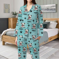 Thumbnail for Custom Dog Cat Clipart With Name Pajamas Set, Pet Lover Gift AB