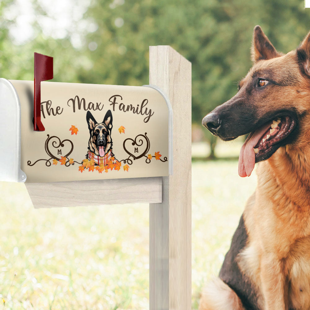 Fall Heart Dog Cat Mailbox Cover, Dog lover Gift AF