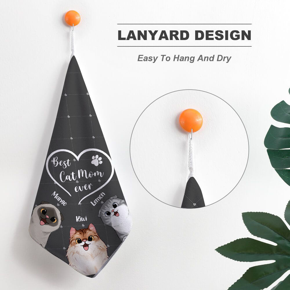 Custom Best Fur Mama Ever Dog Cat Hand Towel, Pet Lover Gift JonxiFon