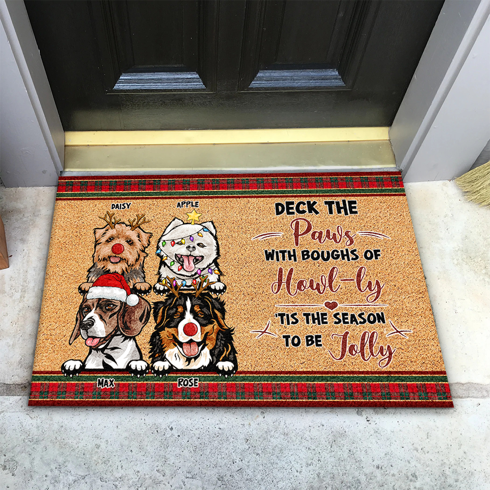 Personalized  Dog Cat Welcome To Our Home Christmas Doormat, House Decor AB
