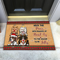 Thumbnail for Personalized  Dog Cat Welcome To Our Home Christmas Doormat, House Decor AB
