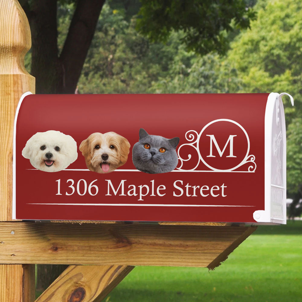Custom Big Head Cutout Photo Dog Cat Mailbox Cover, Christmas Gift AF