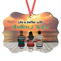 Thumbnail for Personalized Family Members Brother Sister MDF Ornament AE