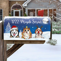 Thumbnail for The Night Sky Of Christmas Dog Cat Mailbox Cover, Winter Mailbox AF