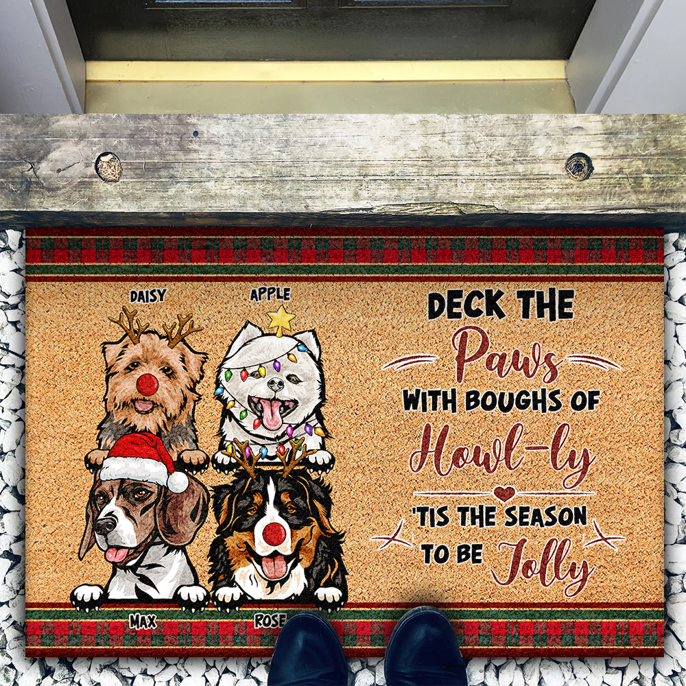 Personalized  Dog Cat Welcome To Our Home Christmas Doormat, House Decor AB