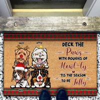 Thumbnail for Personalized  Dog Cat Welcome To Our Home Christmas Doormat, House Decor AB