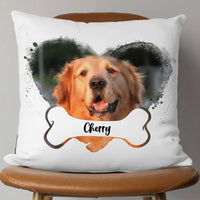 Thumbnail for Custom Dog Photo Heart & Bone Pillow, Dog Lover Gift AD