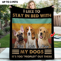 Thumbnail for I Like To Stay In Bed With My Dog Photo Blanket, Dog Lover Gift AB