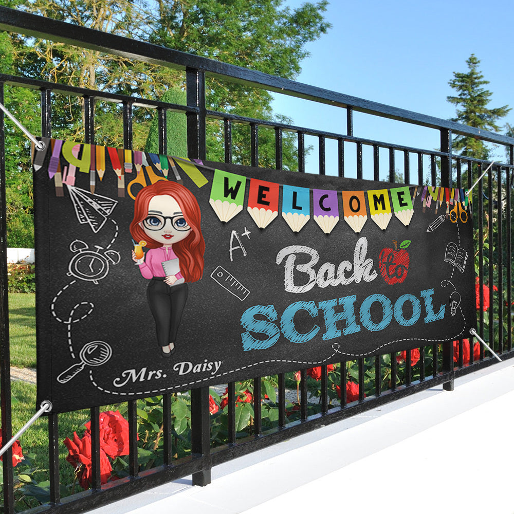 Welcome Back To School Teacher Banner, Classroom Decor AJ