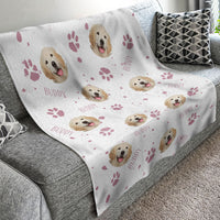 Thumbnail for Custom Pet Face Photo Blanket, Custom Colors & 3 Pets AB
