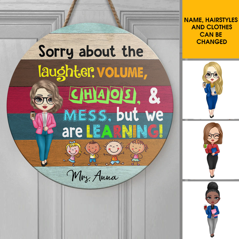 We are learning Teacher Wood Sign, DIY Gift For Back To School Z