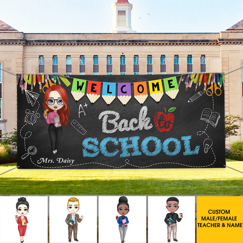 Welcome Back To School Teacher Banner, Classroom Decor AJ