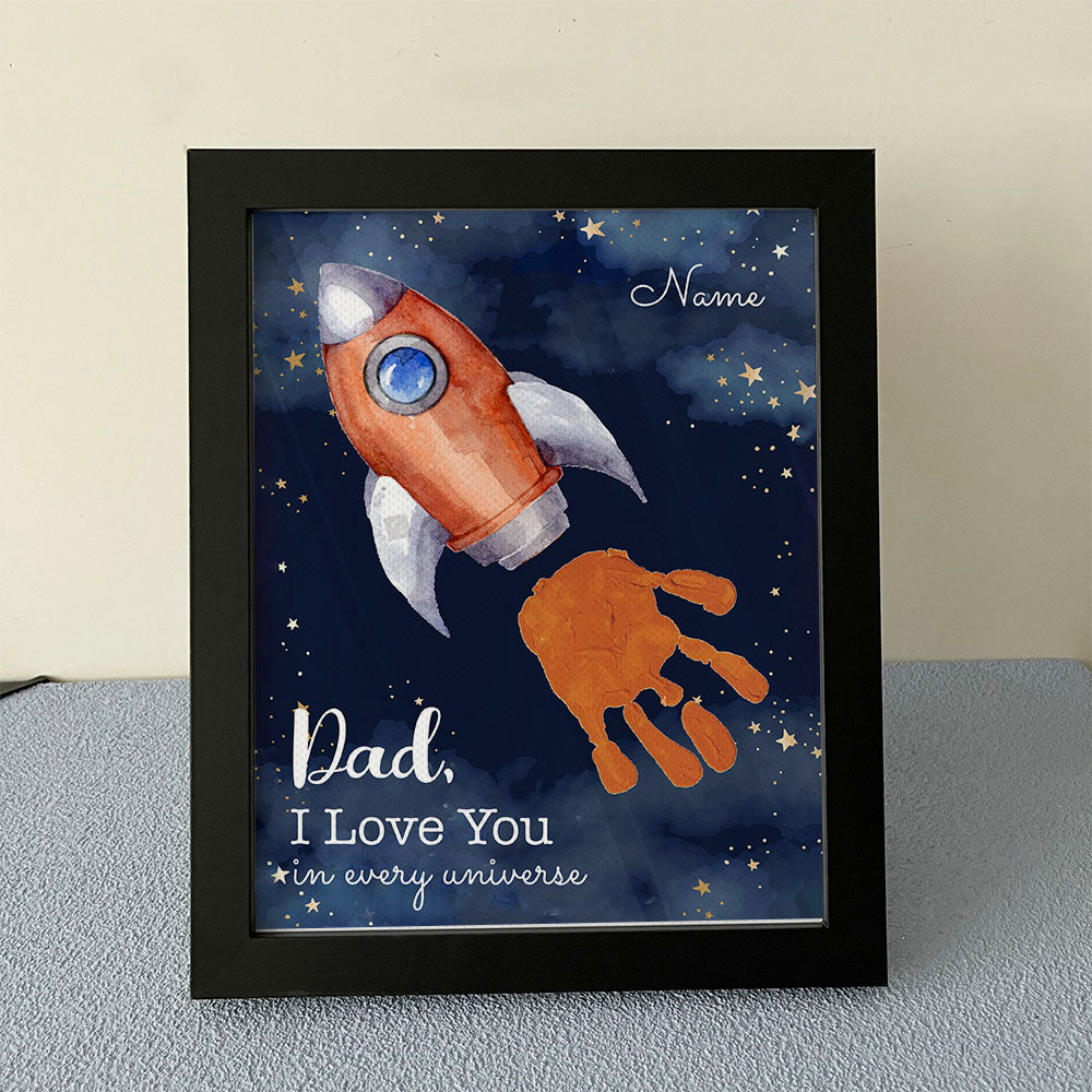 Dad I Love You In Every Universe Photo Frame, Kids Handprint Keepsake AA