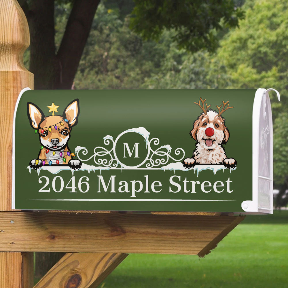 Personalized Mailbox Cover - Christmas Gift For Pet Lover - Address With Dog Cat AF