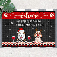 Thumbnail for Personalized Hope You Brought Dog Treats Christmas Doormat House Decor AB
