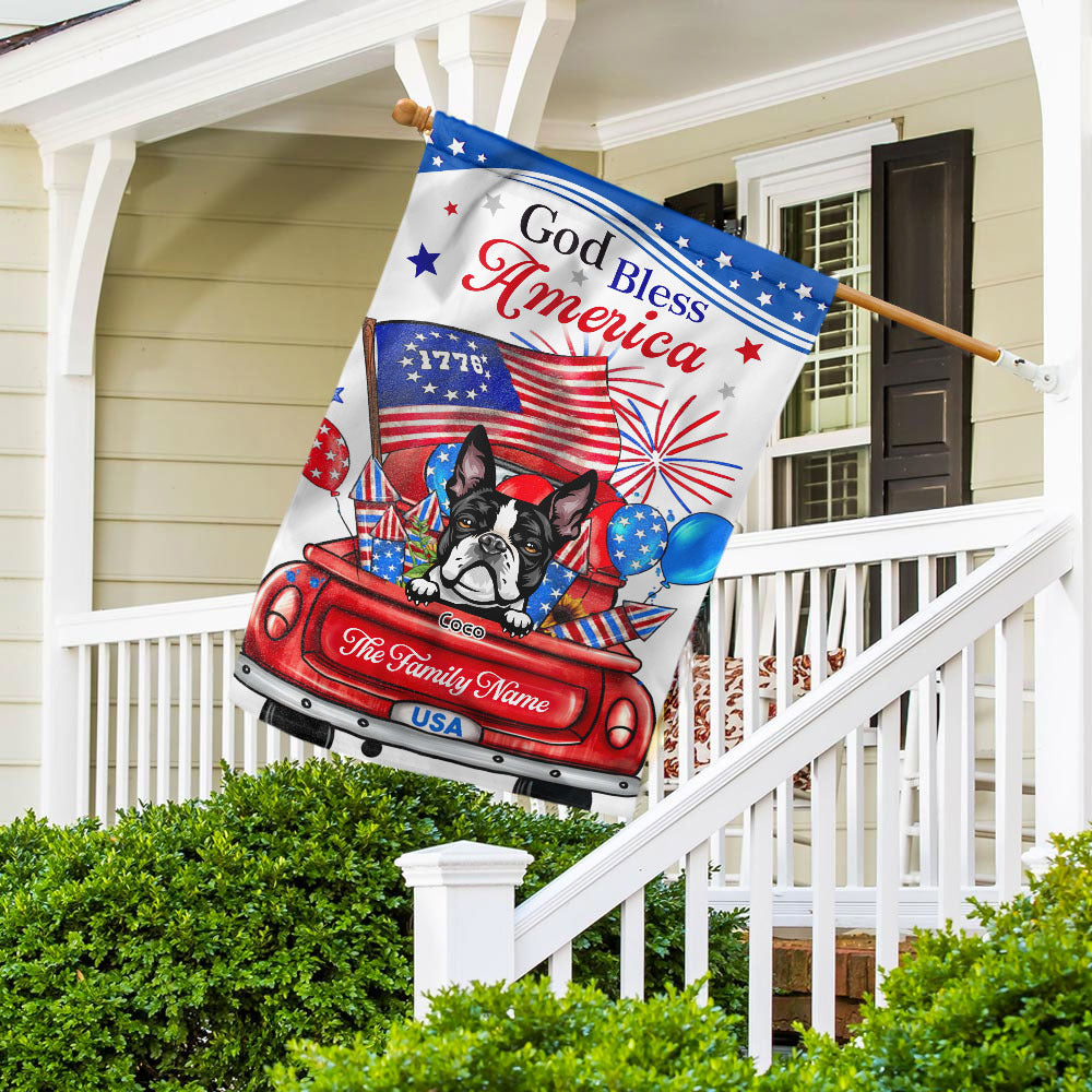 God Bless America Dog Flag, 4th Of July Decoration AD