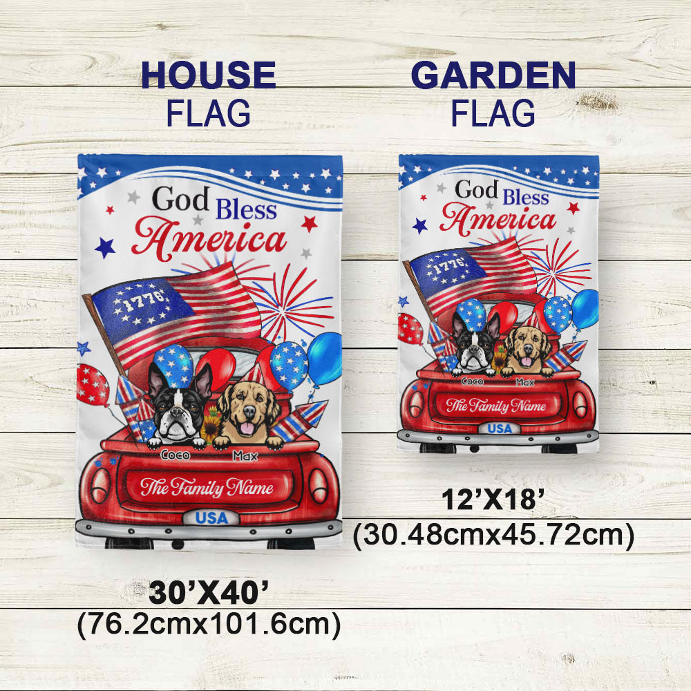 God Bless America Dog Flag, 4th Of July Decoration AD