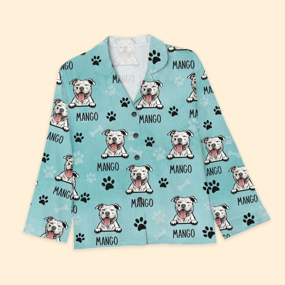 Custom Dog Cat Clipart With Name Pajamas Set, Pet Lover Gift AB