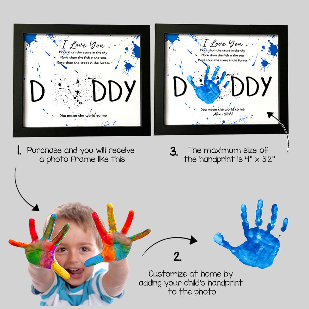 I Love You More Than The Stars Photo Frame, Kids Handprint Keepsake AA