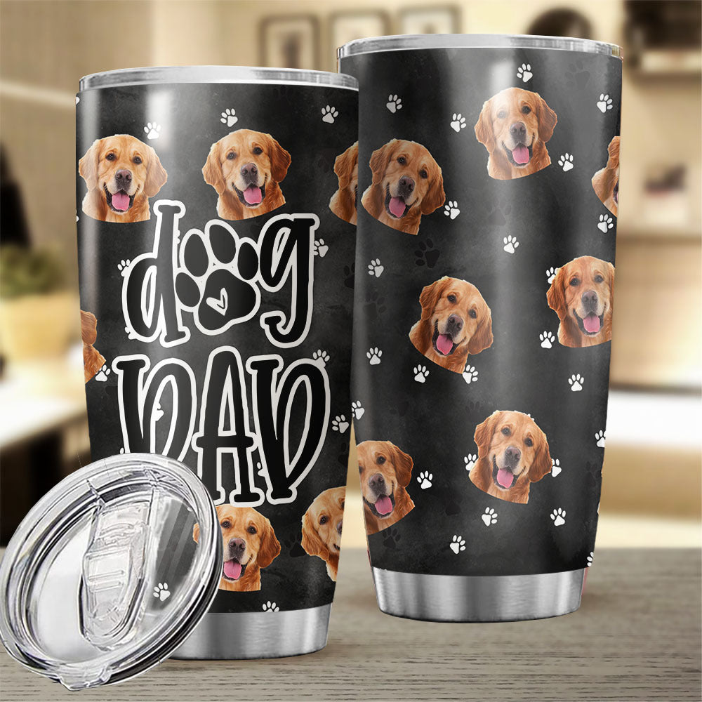 Dog Mom Dog Dad Photo Upload Tumbler, DIY Gift For Pet Lovers AA