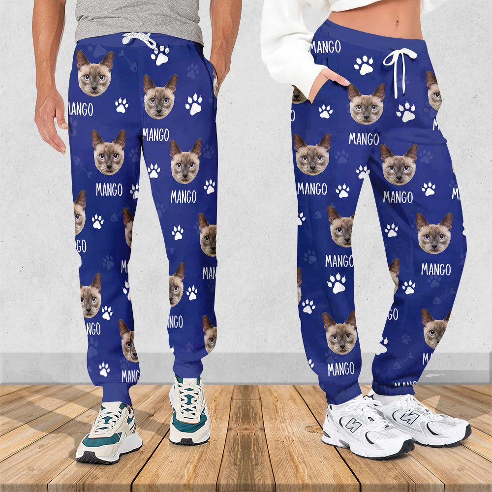 Custom Paws With Dog Cat Photo Sweatpants, Pet Lover Gift AB