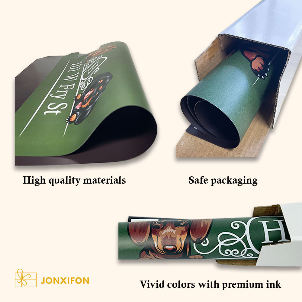 Rustic Wood Pattern Address Dog Mailbox Cover, Dog Lover Gift AF