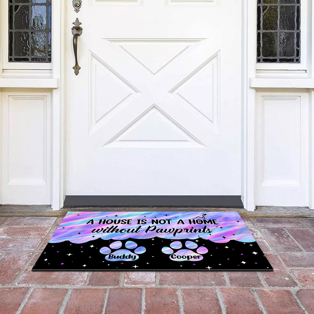 Hologram Pawprints Pets Personalized Doormat AB