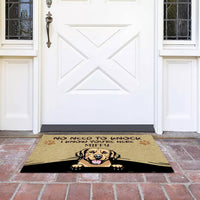 Thumbnail for No Need to Knock We Know You're Here Funny, Personalized Dog Doormat AB