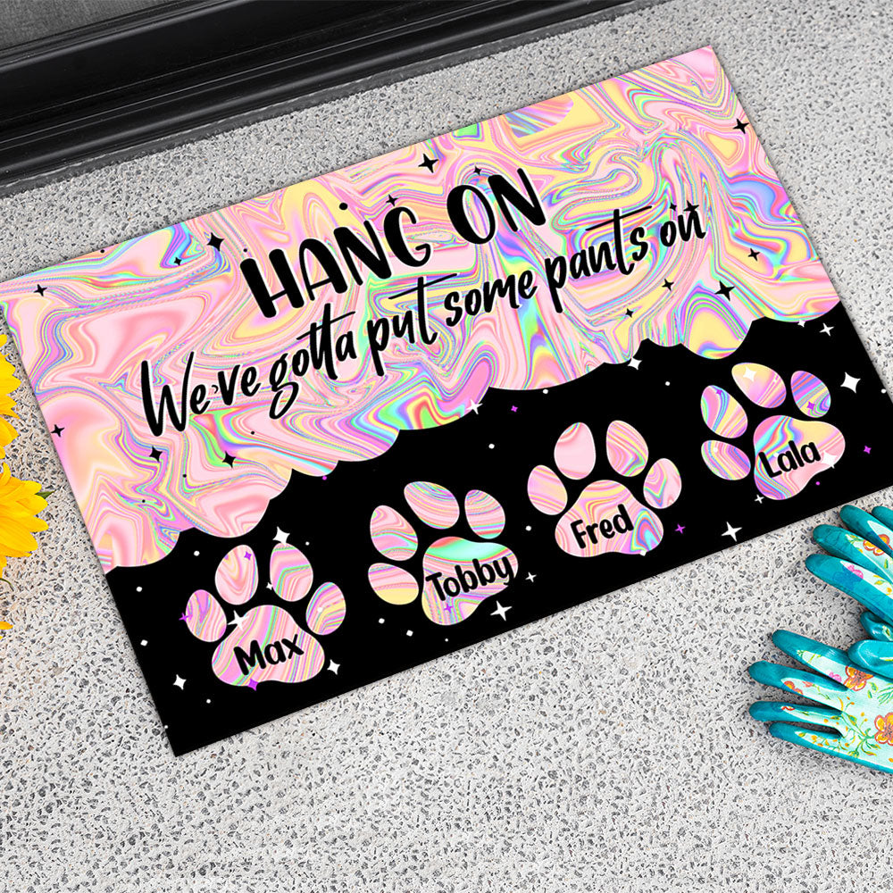 Hologram Pawprints Pets Personalized Doormat AB