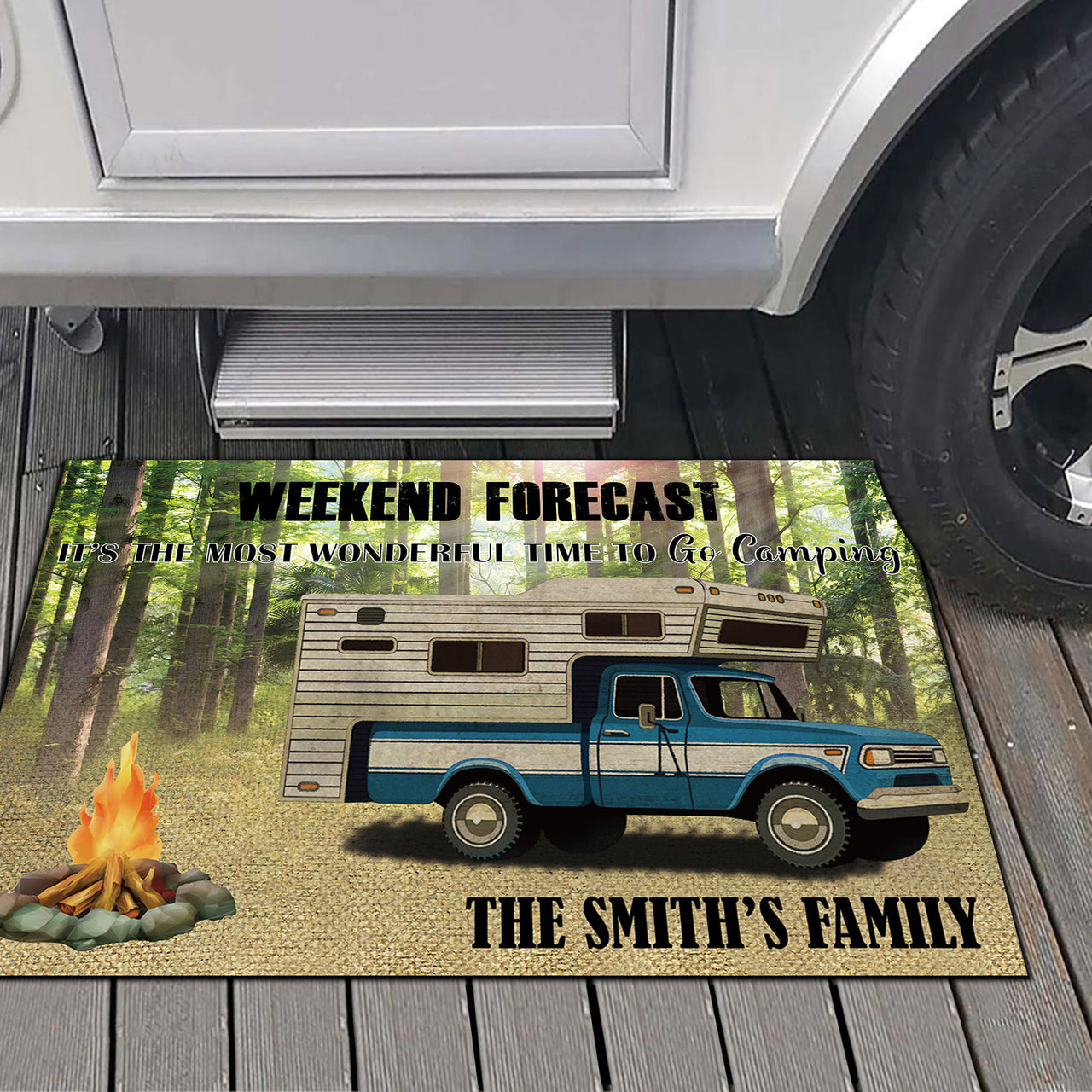 Weekend Forecast It's The Most Wonderful Time To Go Camping-Personalized Doormat AB