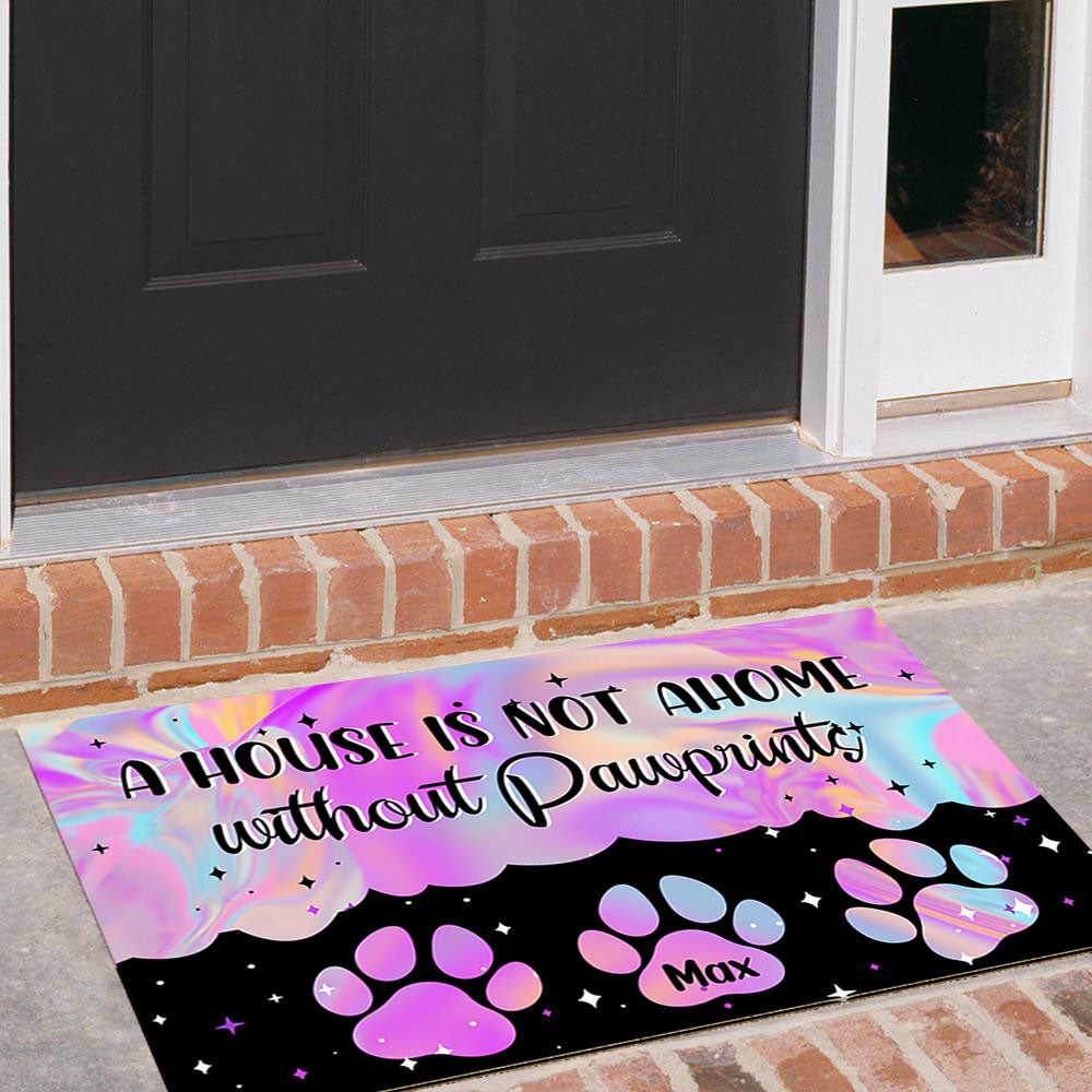 Hologram Pawprints Pets Personalized Doormat AB