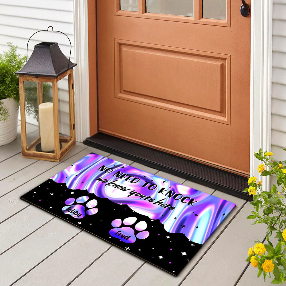 Hologram Pawprints Pets Personalized Doormat AB