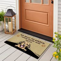 Thumbnail for No Need to Knock We Know You're Here Funny, Personalized Dog Doormat AB