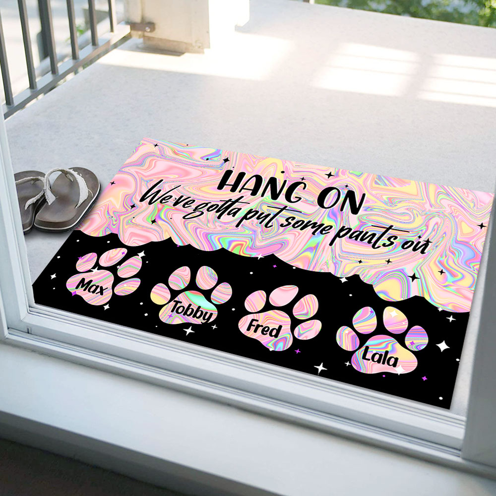 Hologram Pawprints Pets Personalized Doormat AB