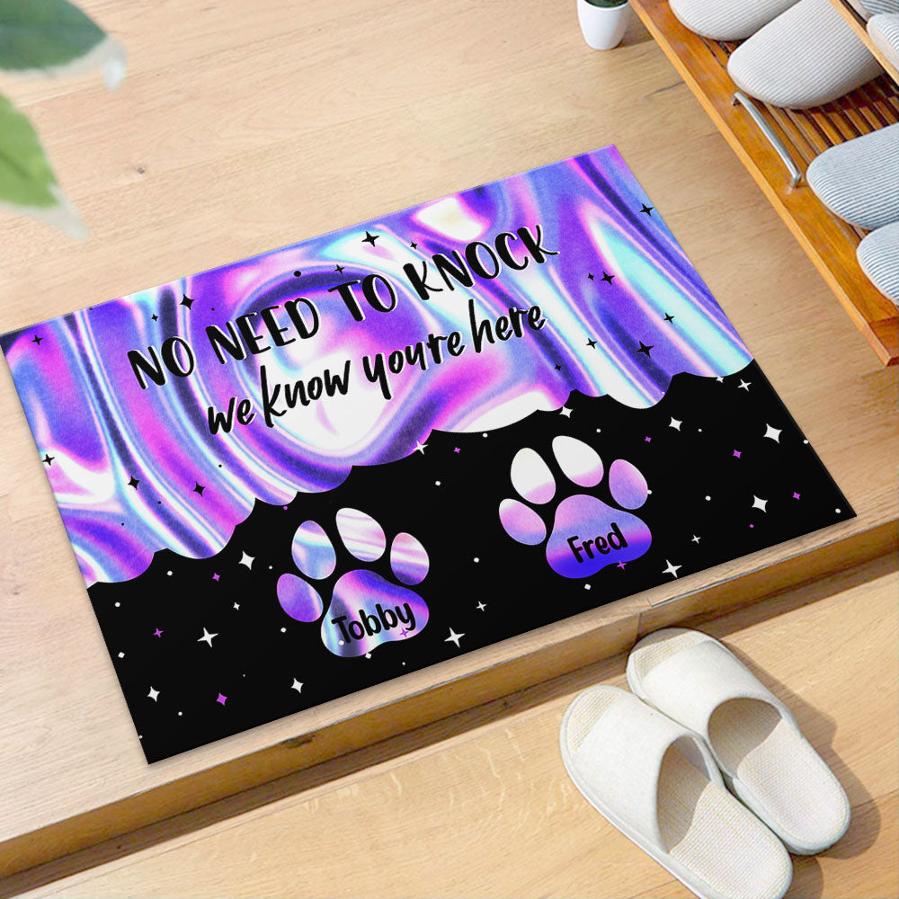 Hologram Pawprints Pets Personalized Doormat AB