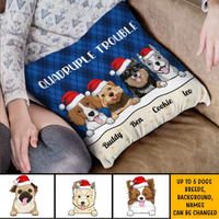 Thumbnail for Double Trouble Stay In Bed Personalized Dog Cat Pillow, Gift For Dog Lovers AD