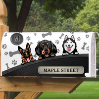Thumbnail for Black Leather Pattern Dog Personalized Mailbox Decal- Gift for Dog Lovers AF