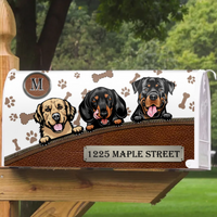 Thumbnail for Leather Pattern Dog Personalized Mailbox Decal- Gift for Dog Lovers AF