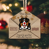 Thumbnail for Letter To Santa I Tried To Be Good But I Take After My Mom 2 Layered Wood Christmas Ornament, Dog Lover Gifts AE