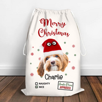 Thumbnail for Personalized Face Photo Funny Trouser-Shaped Noel Hat Christmas Bag, Holiday Gift For Family AB