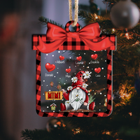 Thumbnail for Personalized Grandma Gnome Red Heart Printed Acrylic Ornament, Customized Holiday Gift For Grandma Nana Mommy Aunt AE