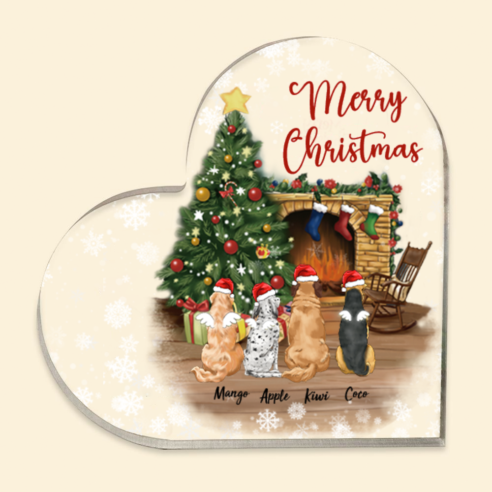 Personalized Fluffy Dog & Cat Memorial Heart Acrylic Plaque Gift For Dog Lovers AA