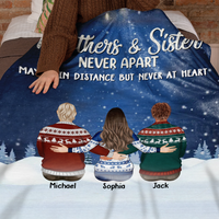 Thumbnail for Custom Brothers & Sisters Never Apart Fleece Blanket, Family Gift For Siblings AB