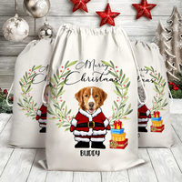 Thumbnail for Personalised Face Photo Merry Christmas Santa Family Christmas Bag AB