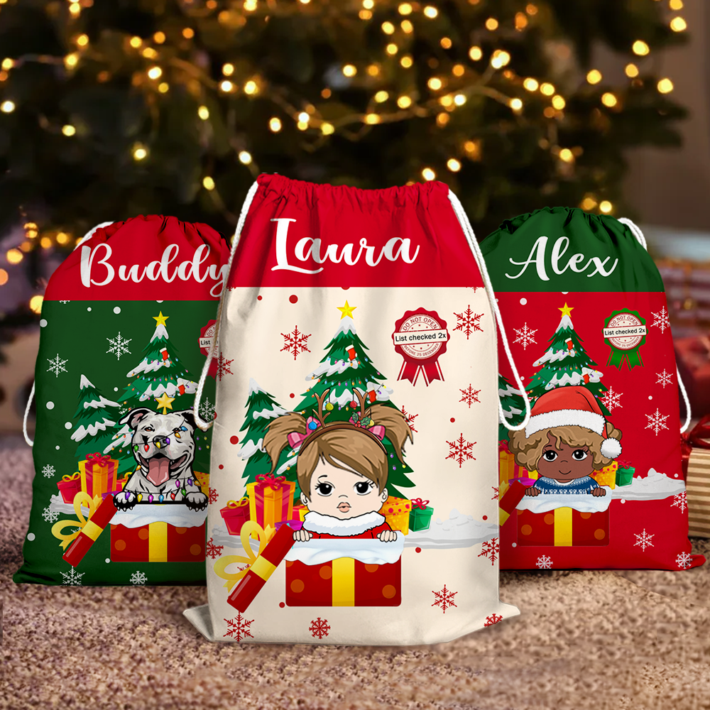 Christmas Tree Gift Delivery Santa Sack, Christmas Gift For Children & Pets AB