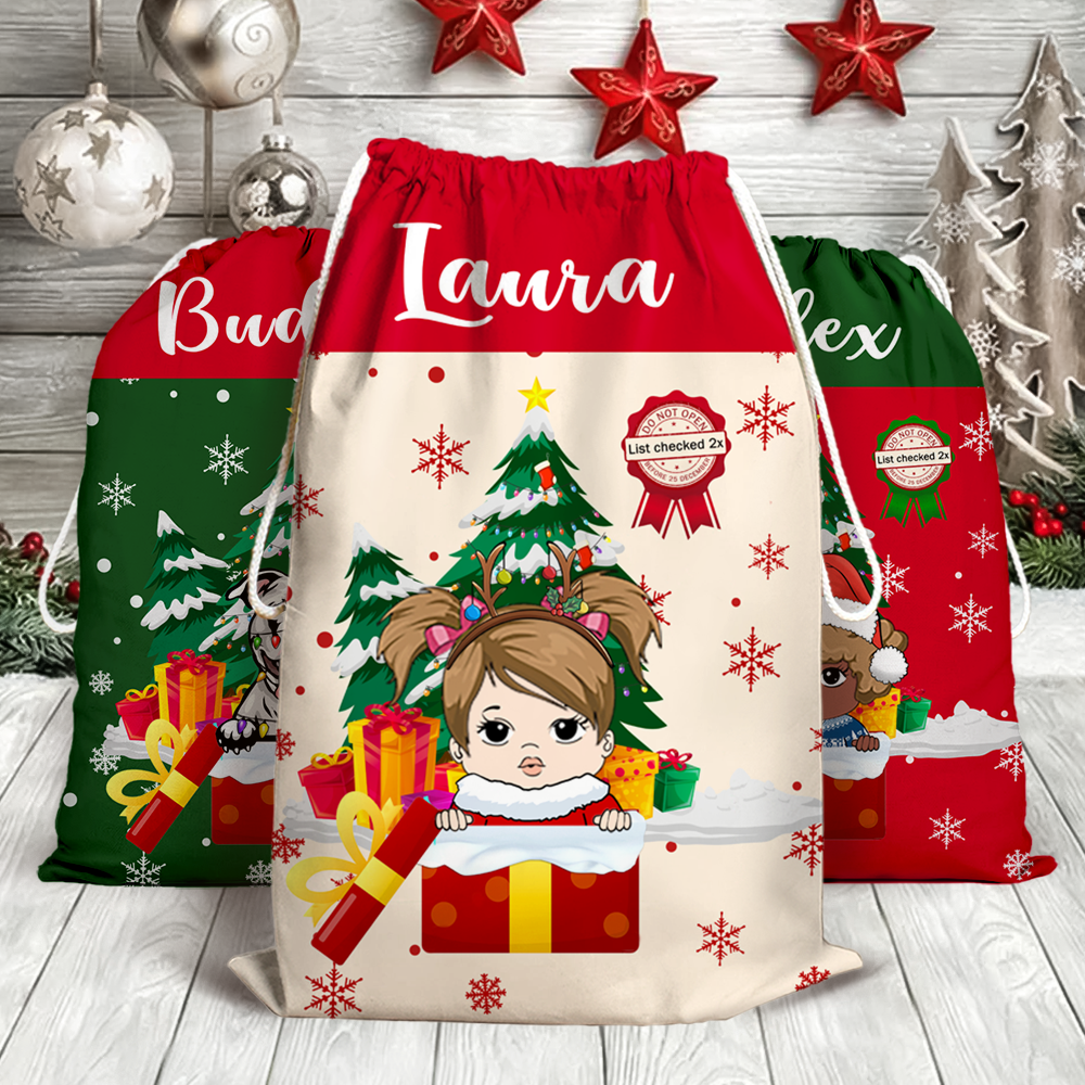 Christmas Tree Gift Delivery Santa Sack, Christmas Gift For Children & Pets AB